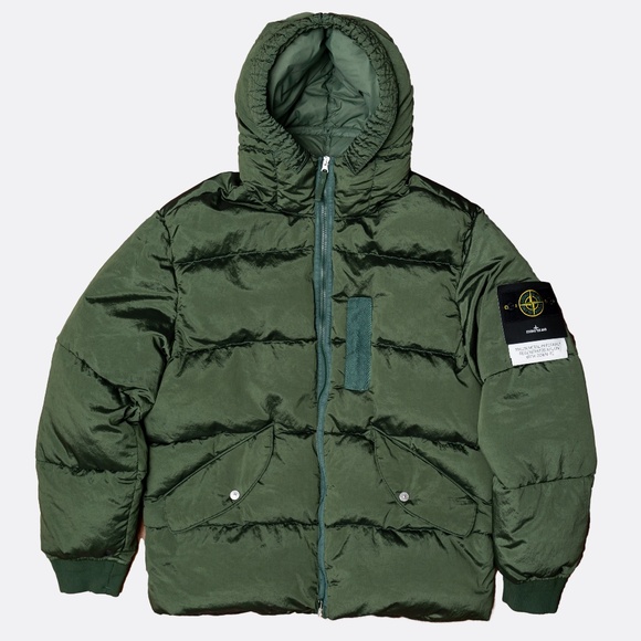 size XL Stone Island Nylon Metal Hooded Down TC Jacket Olive Green Puffer - Picture 1 of 11